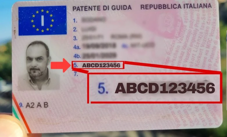 dove si trova il numero della patente