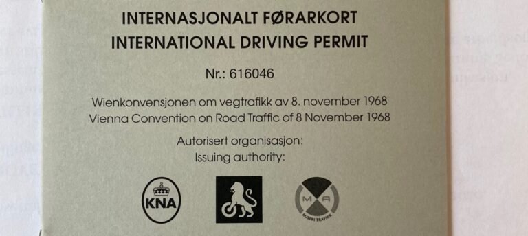internasjonalt førerkort dokument brukt for kjøring i utlandet