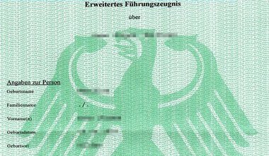 Antrag auf erweitertes Führungszeugnis